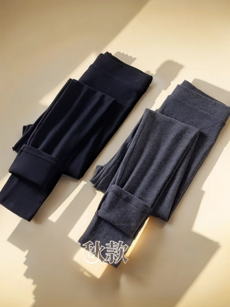 

Leggings Women Thin White Knitting Striped Firm Compression Activewear European American Abdominal Bootleg Street Dressing