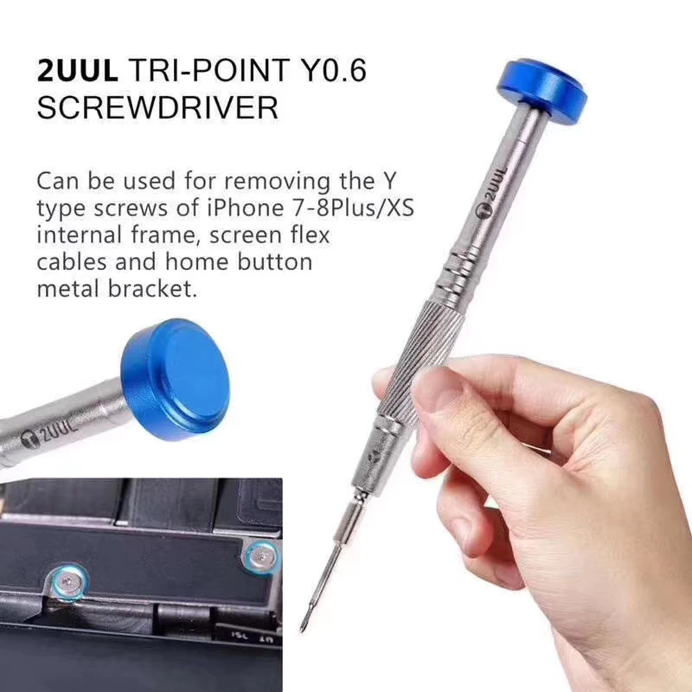 2UUL Precise Magnetic Screwdriver 5-Point 0.8 Convex Cross HEX T2 Phillips 1.5 Y-Type 0.6 For IPhone Android Repair Tool