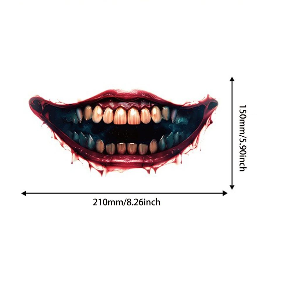 Halloween Big Mouth Etiqueta Do Tatuagem, Casa Assombrada Horror, Thriller, Festa à Fantasia, Rosto, Adequado para Férias, 1 Pc, 20Pcs