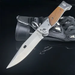 Tactical AK-47 CCCP Assist Folding Knife 440C Steel Blade Steel+Wood Handle Military Hunting Pocket Knives Camping EDC Hand Tool