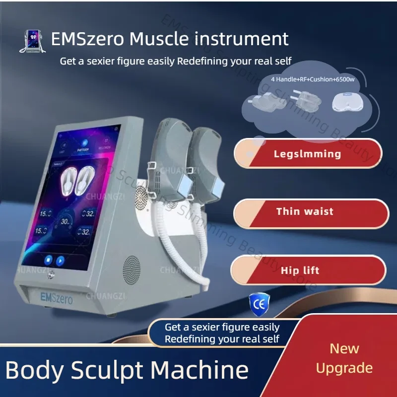 Professional EMSzero Machines 2025 6500w Slimming Body Sculpting Hiemt Shaping EMS Muscle Stimulator 5Handles RF