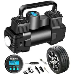 Portable Car Tire Pump Air Compressor Truck Tire Inflator With Digital Pressure Gauge And Led Light Auto Tire Pump Car Accessory