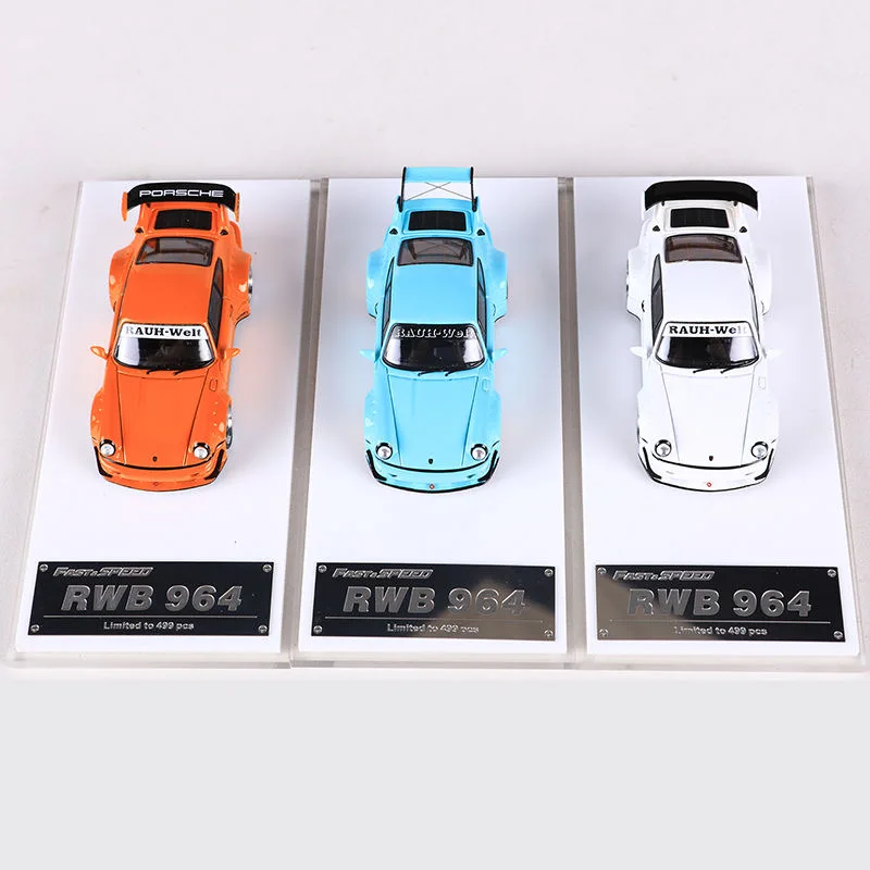 Fast Speed 1/64 mini RWB964 modelo de coche de aleación modificado de cuerpo ancho conjunto de colección de edición limitada