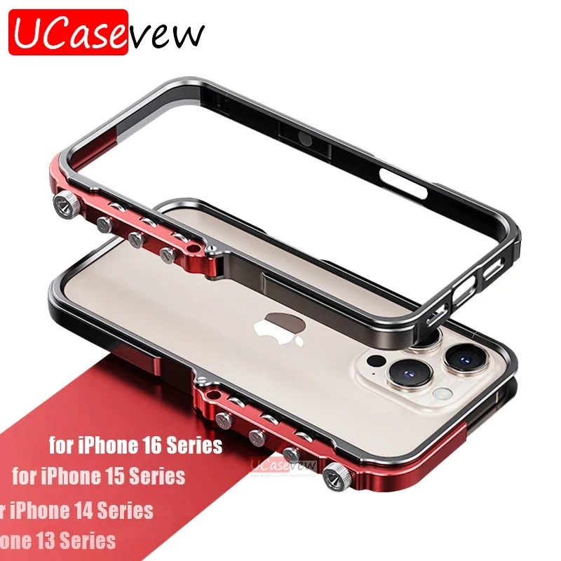 

Luxury Aluminum Metal Frame For iPhone 15 16 Pro Max 13 14 15 16Plus Bumper Case Alloy Accessories Easy disassembly Phone Bumper