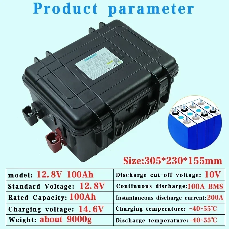 12v 100ah lithium titanate battery pack, USB voltage display, motorboat, yacht, bathroom, cable TV system, rechargeable battery