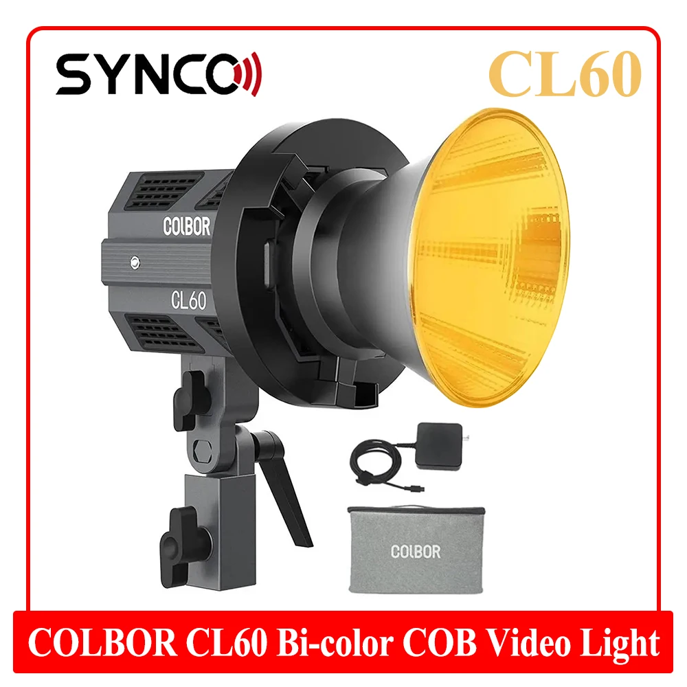 

SYNCO COLBOR CL60 Bicolor LED COB Video Light APP Control Bowens Mount 2700-6500K Studio Shooting Filmmaking for Tiktok Youtube