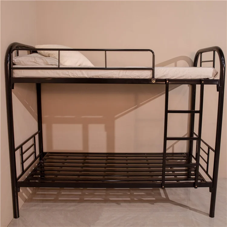 

School Dormitory Loft Metal Steel Iron Double Bunk Beds For Adults And Kids With Stairs