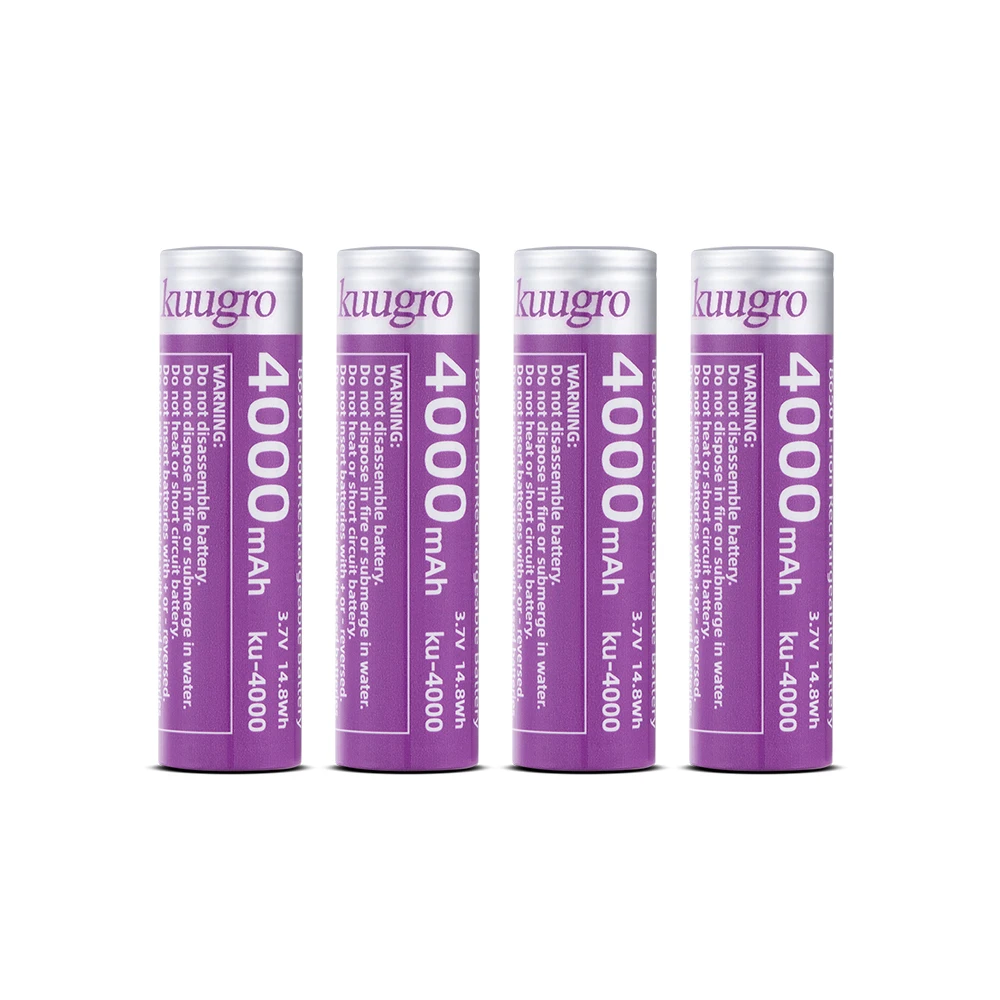Kuugro Ku-4000 Hochleistungs-18650-Akku 4000mAh 3,7V 12A Entladung Wiederaufladbare Batterien für Taschenlampen – Detail 8