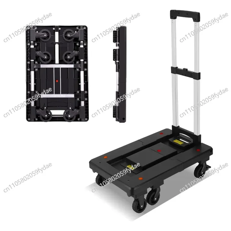 Speed trolley folding portable household  truck silent trolley luggage cart