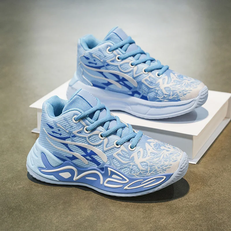 

Children Sports Shoes Fashion Lace Up Mesh Flat Anti Slip Breathable Comfortable Training Shoes Boys Girls Running Sneakers