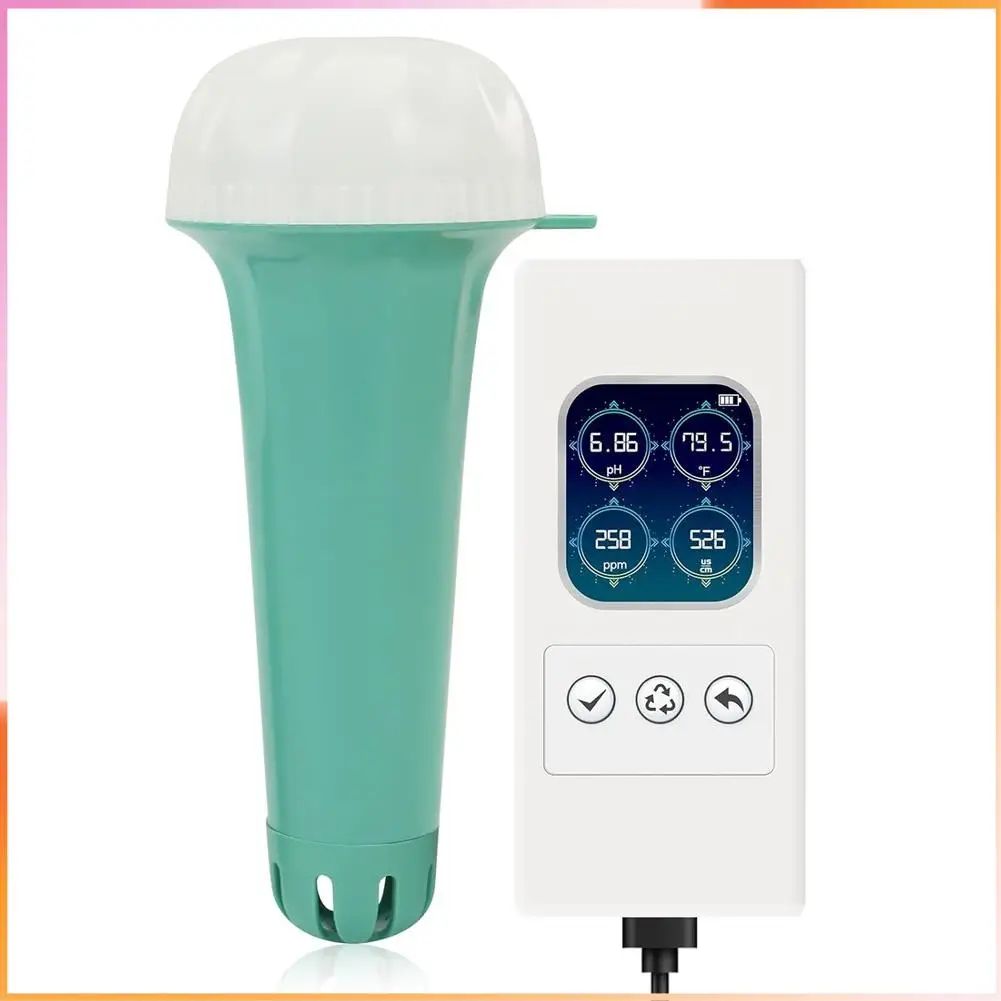 

A93Z Pool Monitor Floating Water Testing PH/EC/TDS/Temp Digital Pool For Pool&Hot Tub&SPA