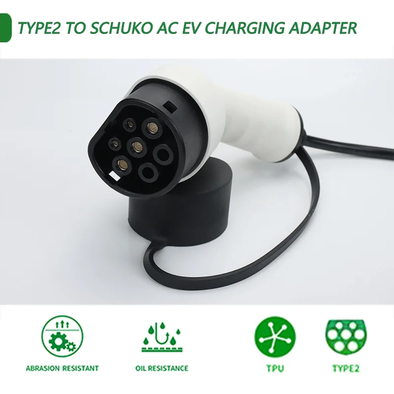 Male Female Menekes Type2 to schuko eu plug 16A Adapter AC Car Side V2L Discharger Connector converter Electric Scooters 0.5M