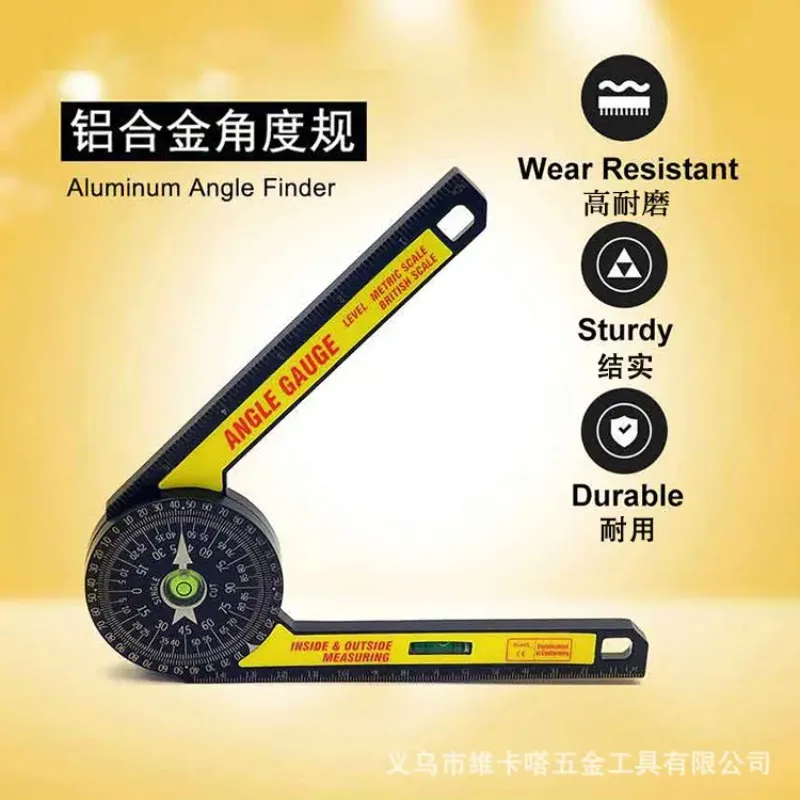 Aluminum alloy 360 degree horizontal angle gauge woodworking angle ruler cutting locator, laser scale marking ruler protractor