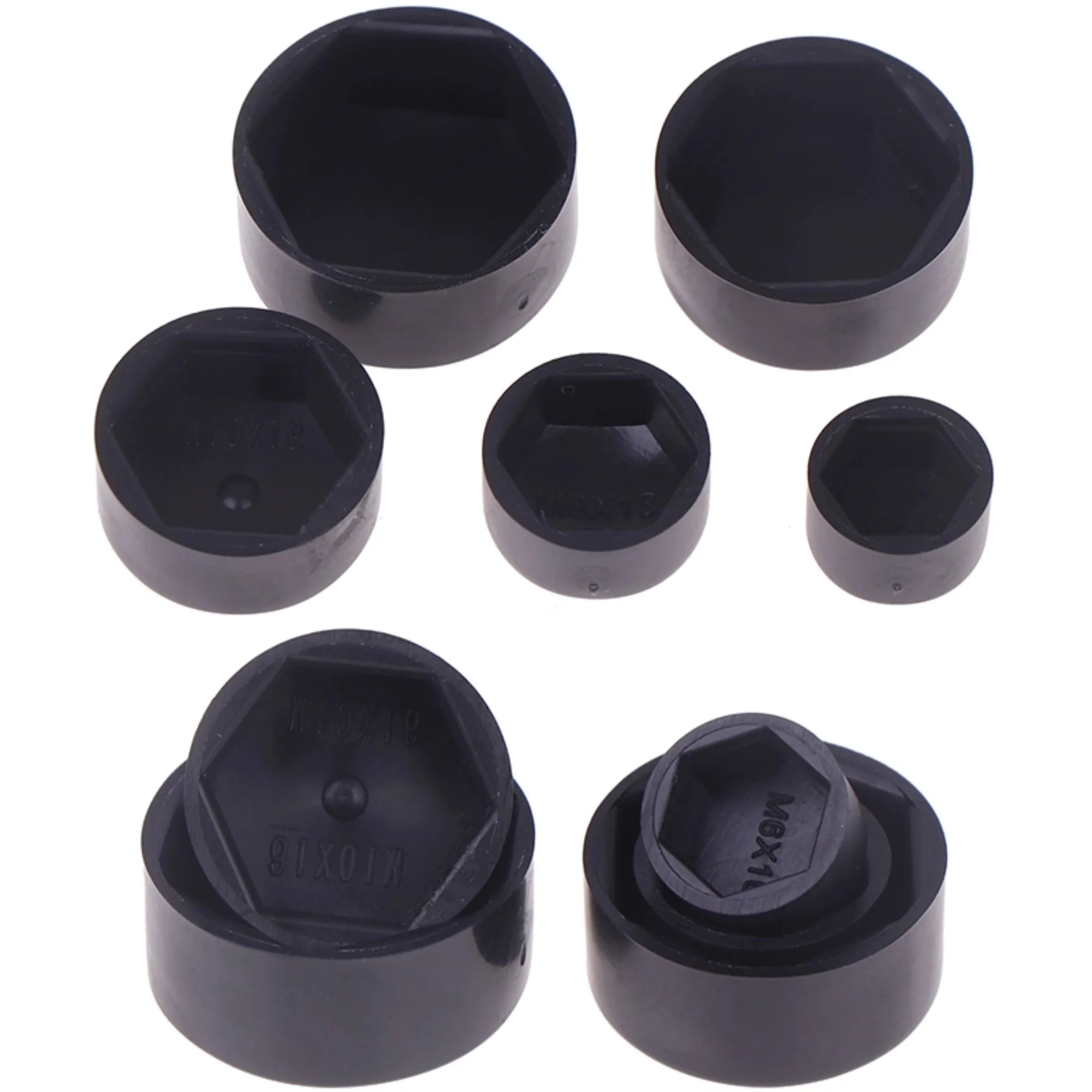 20Pcs M6-M14 Hexagonal Nut Flat Head Plastic Protective Cap External Hexagonal Screw Low Head Decorative Cap Dust-Proof Cover