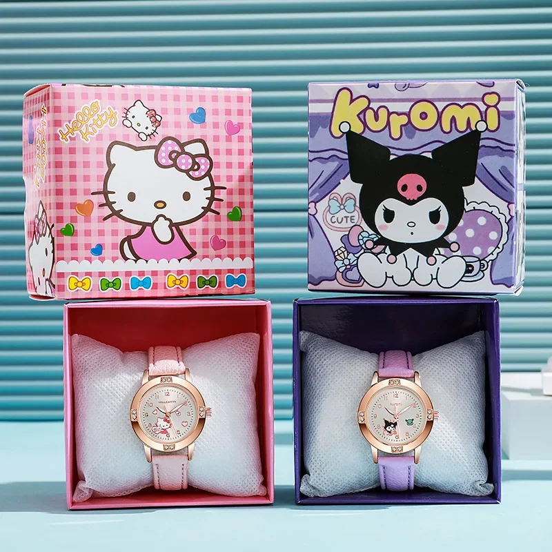 Official Sanrio Watch Alloy Dial PU Strap Stylish Wristwatch Elegant Timepiece Perfect Christmas Birthday Gift for Women Girls