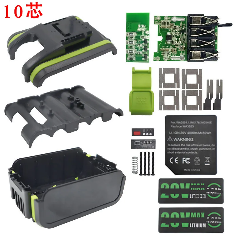 WA3551.1 Lithium Battery Case Boxs PCB Charging Protection Circuit Board Voltage Detection For Worx 20V BMS WA3572 WA3530 WA3553