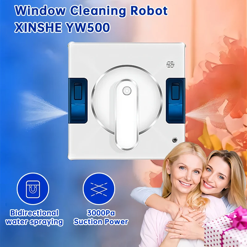 Smart Window Cleaning Robot, Anti-Fall, Water Spray Technology, Fácil limpeza da superfície de vidro interior e exterior