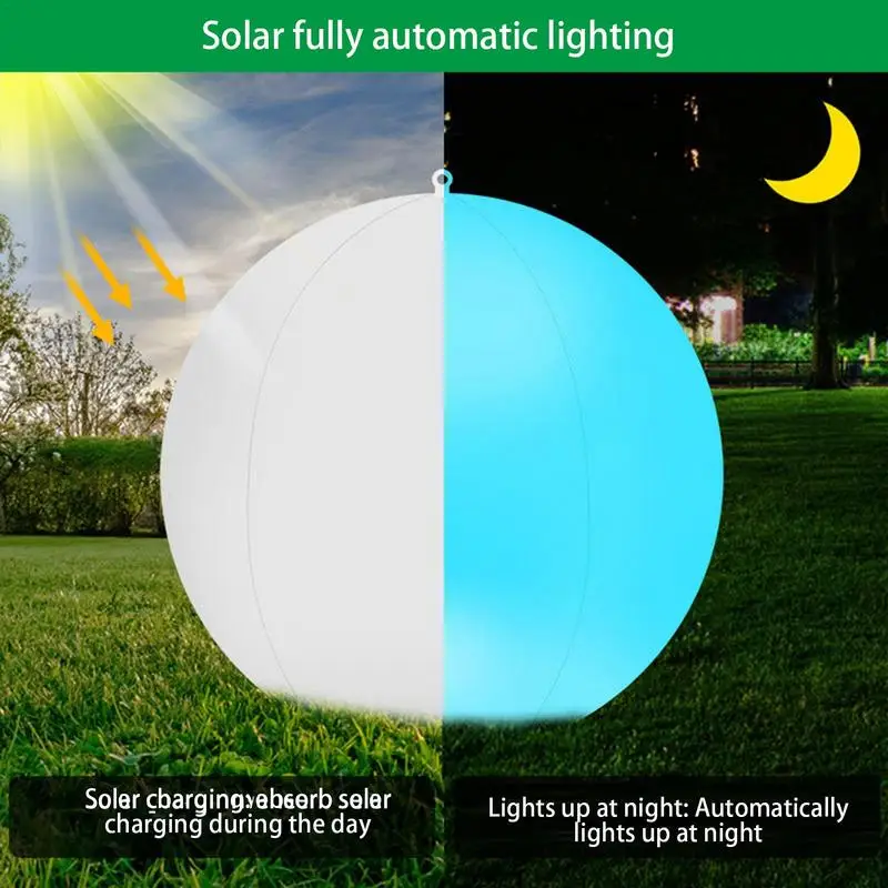 Pool Solar Lights 34cm Solar Pool Lights That Float Glow In The Dark Inflatable Pond Light Remote-Controlled Dimmable Landscape