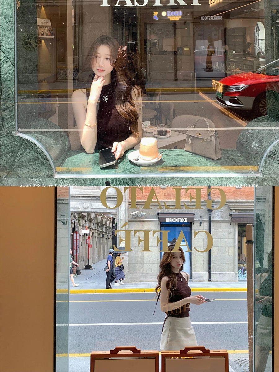 

Ele Hira Sari Ne Вязаный жилет Лето No Sve Трикотаж круглый Ne Повседневный женский свободный крой Цвет