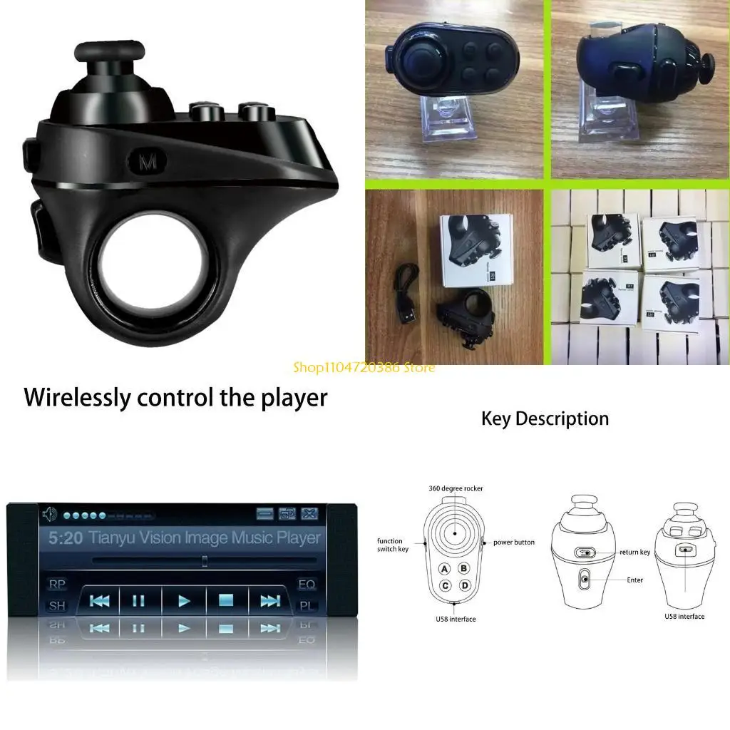 

K0EA Mini Ring Bluetooth-compatible Rechargeable Joystick Gamepad for Android 3D Glasses Wireless Remote Game Controller