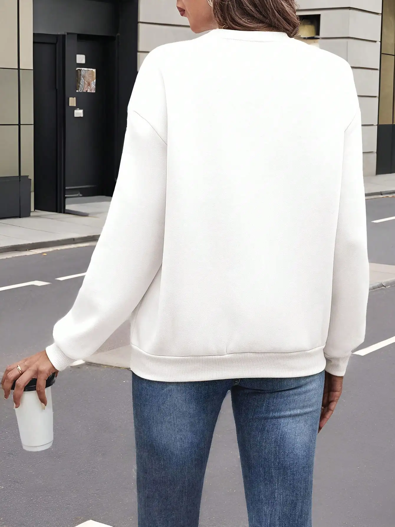 Autumn Winter Drop Shoulder Sweatshirt Hoodies Espresso Martin Girls Only Cocktail Social Club Graphic Tops Vintage Clothing