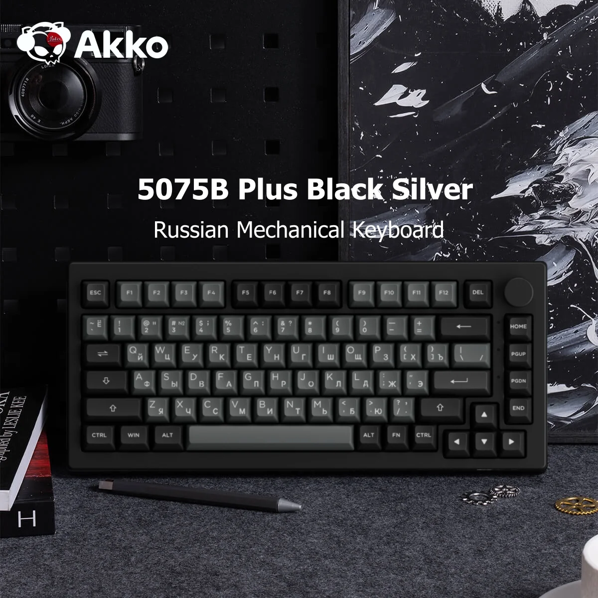 Akko 5075B Plus Mechanical Keyboard 75% ANSI ASA Profile Russian Keycaps RGB 2.4G&Blutooth Wireless/Wired Gaming Keyboard Gasket