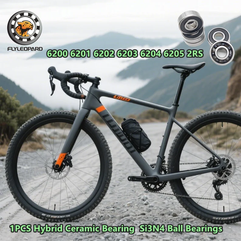 Rolamento cerâmico híbrido 6200 6201 6202 6203 6204 6205 2rs, eixo do motor da indústria si3n4, rolamentos de esferas 3nc, 1 peça