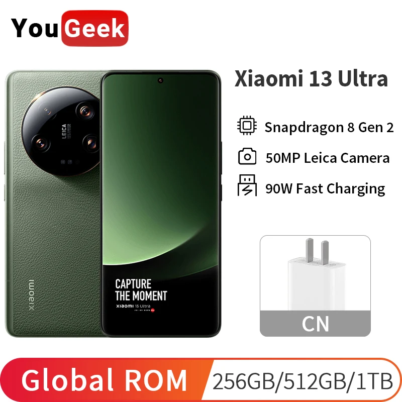 Global ROM Xiaomi Mi 13 Ultra 256GB/512GB/1TB Snapdragon 8 Gen 2 50MP Leica Camera 2K 120Hz Display 5000mAh 90W Fast Charging