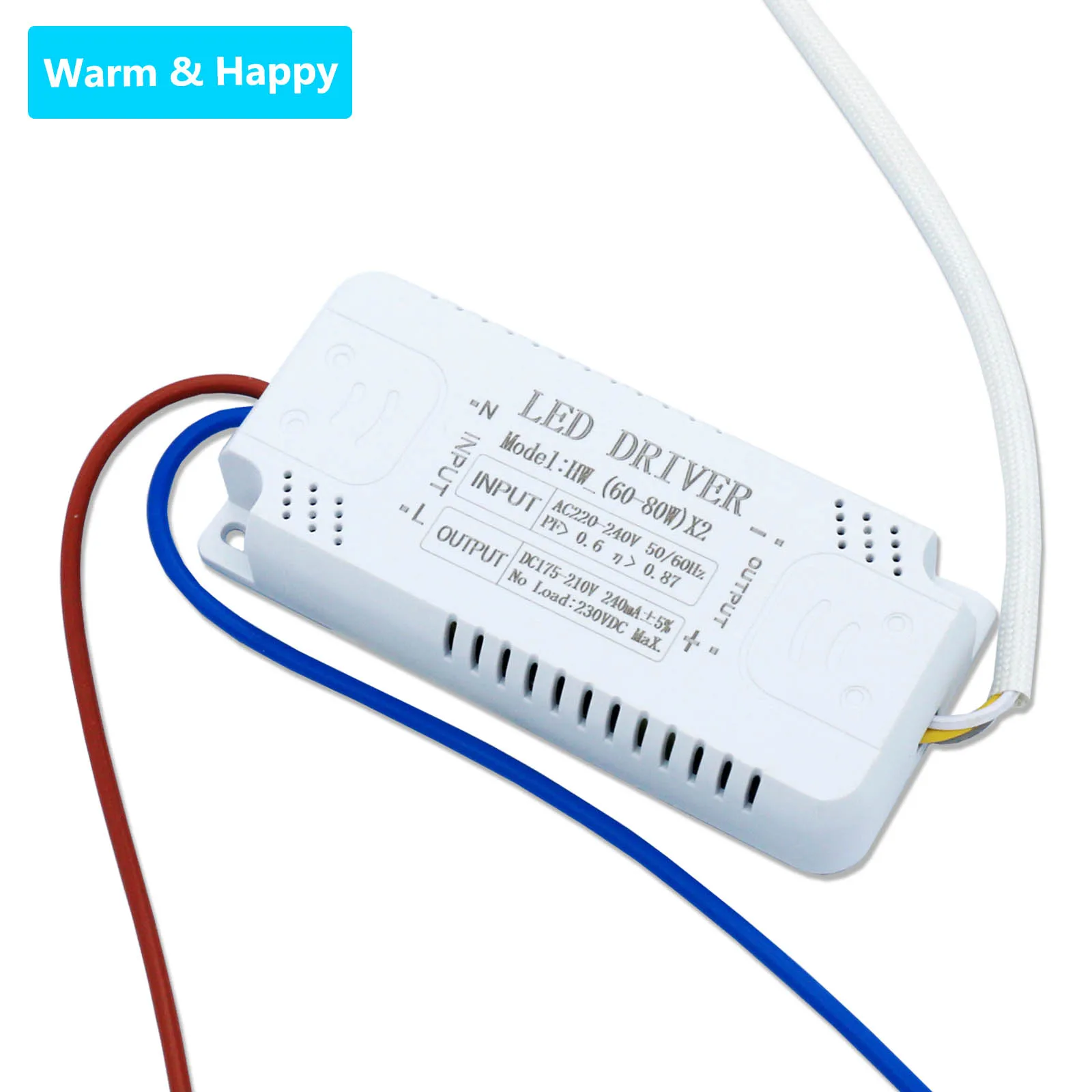 

60-80W*2 DC175-210V LED ceiling light dual color drive power supply 240mA LED constant current lighting transformer living room