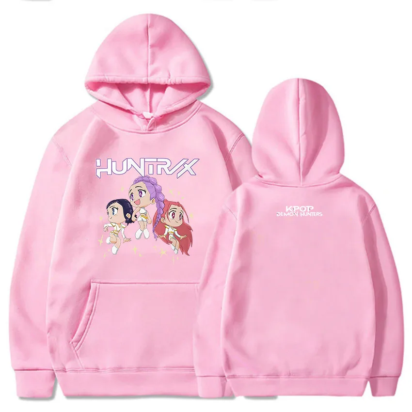 KPop Demon Hunters As Seen on Huntrix World Tour Conforto Cores Hoodies 2025 Filme Impressão Gráfica Moletons Mulheres Sudaderas