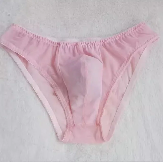 Man's Sexy Pink White Dots Briefs Sissy Low Waist Panties Live Stage Show Dance Costumes FKK Party Run DJ Club BF Gift