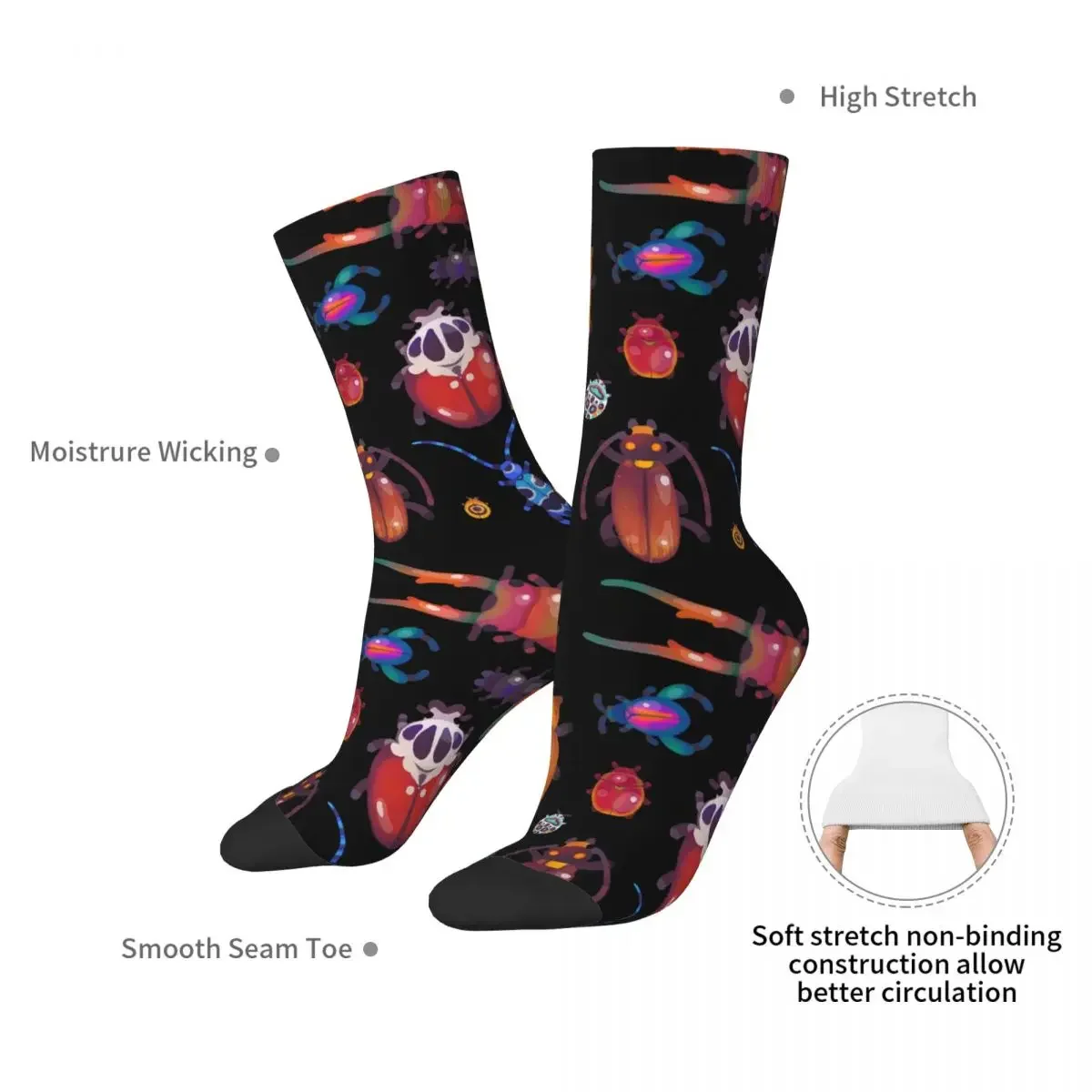 Beetle Socks Harajuku High Quality Stockings All Season Long Socks Accessories for Man's Woman's Gifts