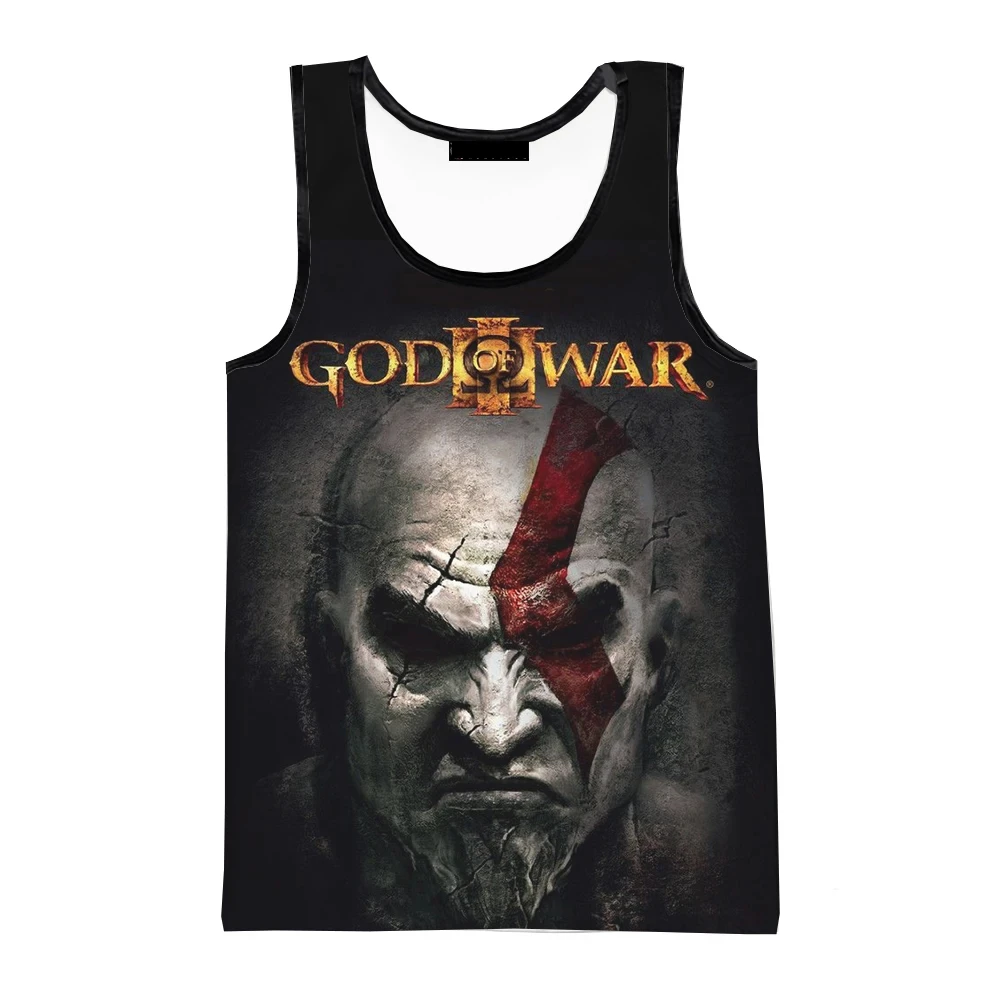 Game God of War Tank Tops 3d Print Sleeveless Tank Tops Summer Casual O Neck Men Gym Clothing Harajuku Campaign Vest