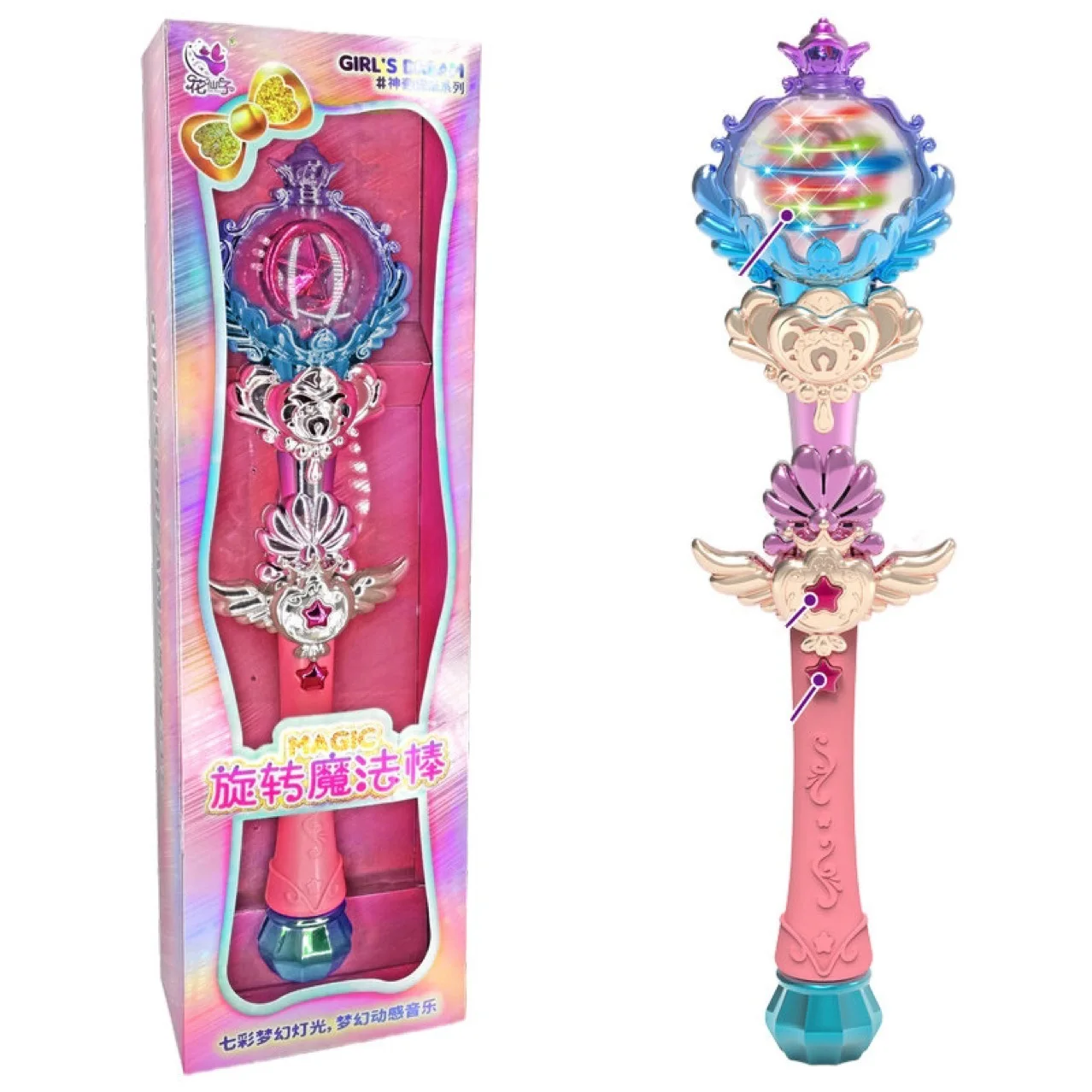 BANDAI mágico DoReMi música Flash varita mágica giratoria pequeña Hada Mágica princesa Hada palo marinero Luna juguete brillante
