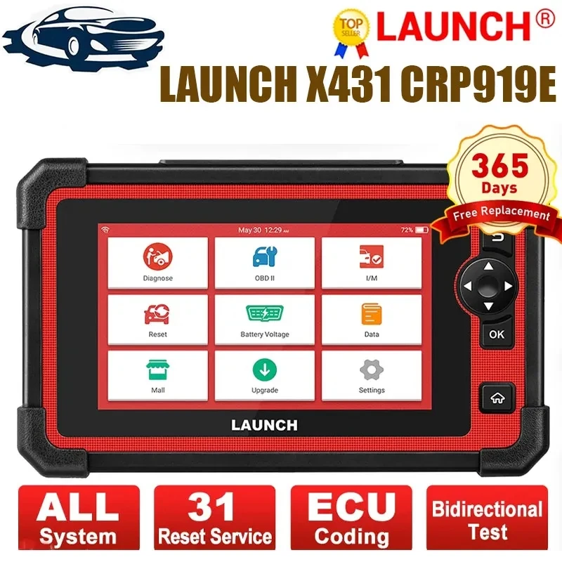 

LAUNCH X431 CRP919E Car Diagnostic Tools Automotive OBD OBD2 Scanner Active Test ECU Coding CANFD DOIP 31+ Reset Free Shipping