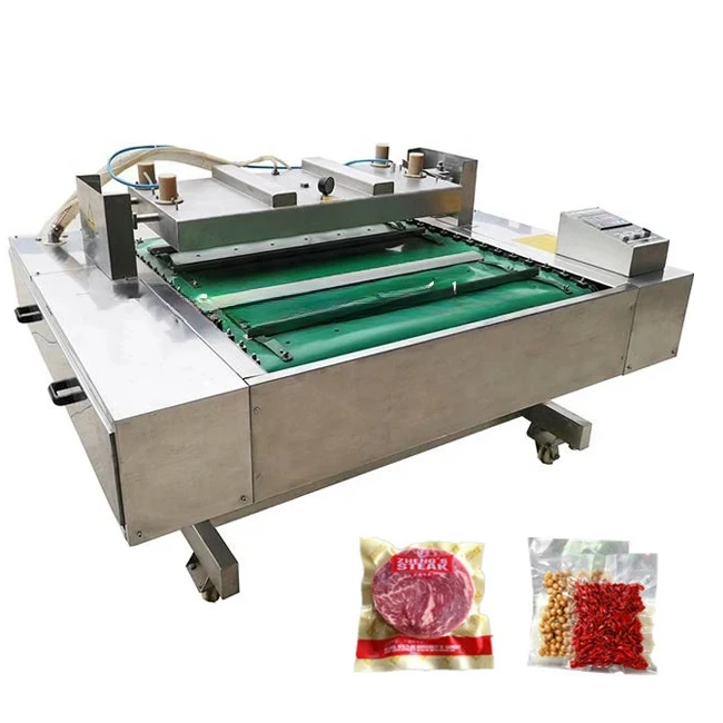 Machine d'emballage sous vide rotative automatique, Type ceinture continue, Machine de scellage sous vide continue, viande, poisson, poulet