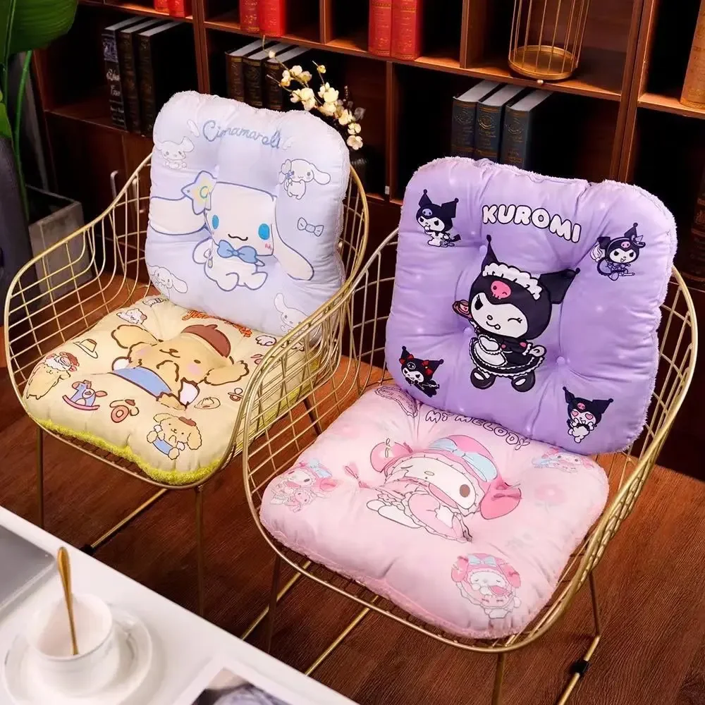 

Sanrioed Hello Kitty Plush Seat Cushions Kuromi My Melody Office Chair Sofa Mat Futon Mat Tatami Floor Home Relax Seat Cushion