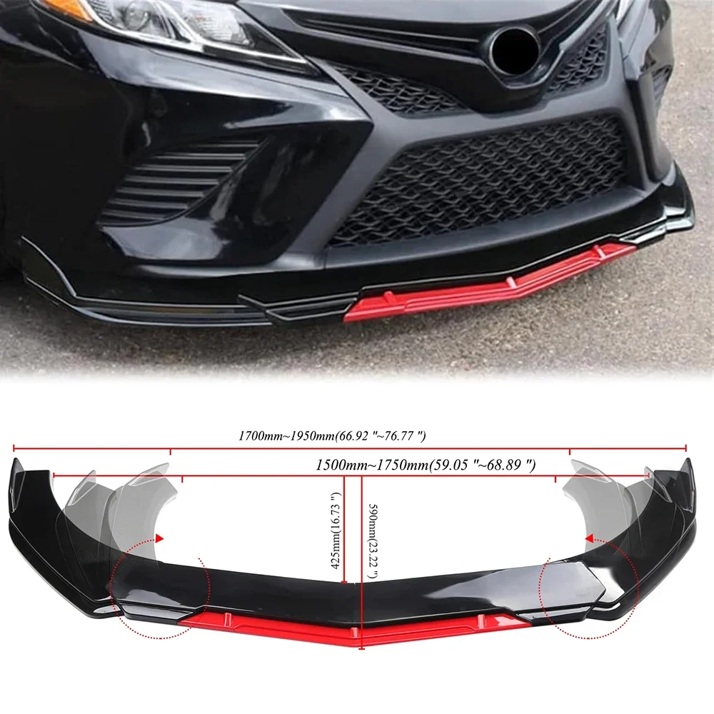 5/4PCS Adjustable High Quality ABS Plastic Front Bumper Separator Body Duck Lip Splitter Universal for BMW Benz Honda Volkswagen