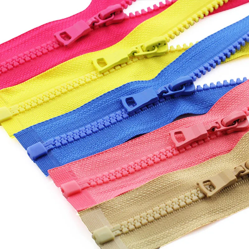 1 pezzo 5 # Cerniere in plastica con chiusura automatica a estremità aperta con cerniera in resina da 55/60/70/80/90 cm per cucire borse per