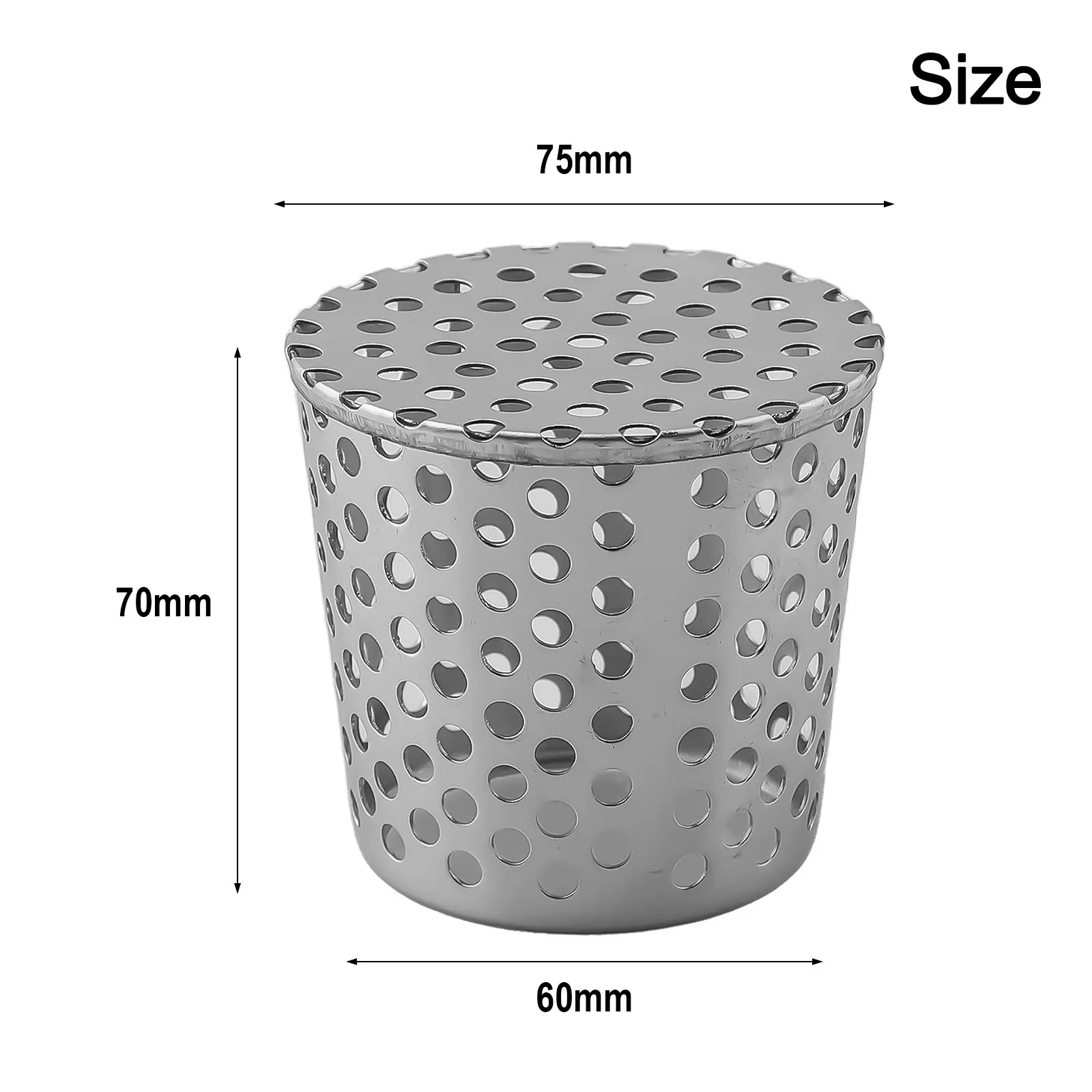 Tela de drenagem de piso anti-bloqueio de aço inoxidável, design cônico, furos de filtragem uniformes adequados para instalação no telhado