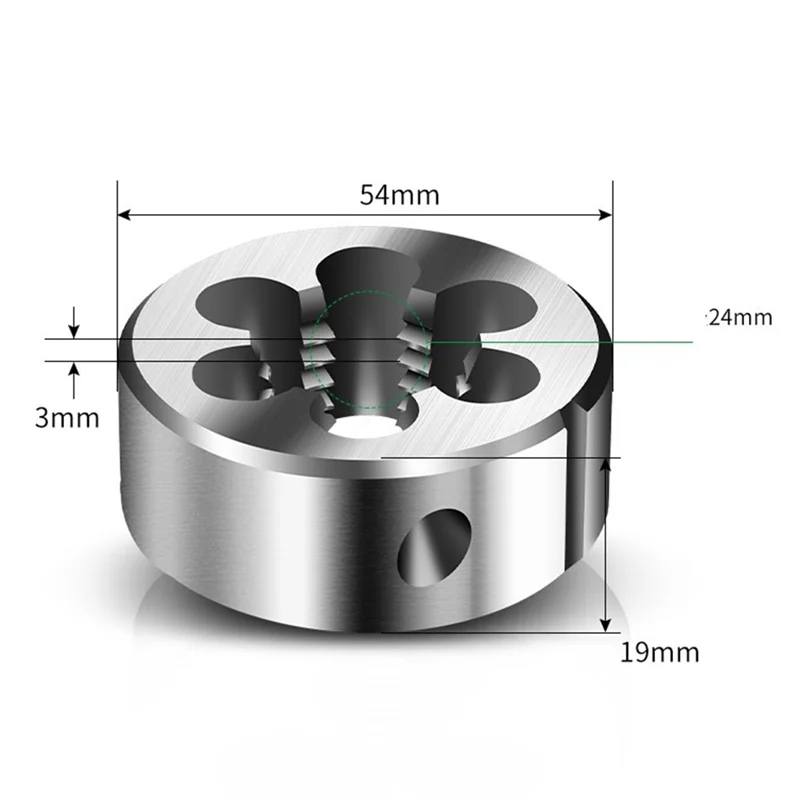 ABJY-Filettatura a mano sinistra Hardiron Metric M24 Chiave per filettatura rotonda Fresa Supporto Artefatto per maschiatura