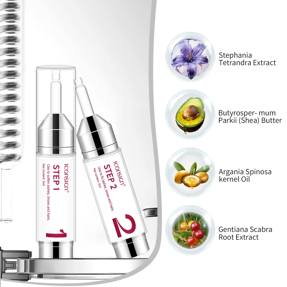 2 Bottiglie/5ml Integratore Liquido Lash Lift Lozione Kit Sollevamento Ciglia Permanente Fissazione Lozione Sollevamento Ciglia Eye Lash
