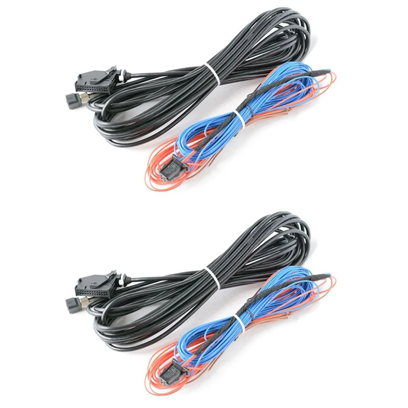 

2X Apply To RCD510 RNS510 RNS315 RGB Rear View Camera Harness Cable Wire For VW Passat Jette Golf