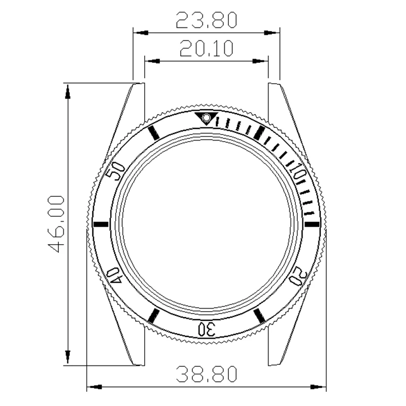 38mm Herren-Uhrengehäuse aus 316L Edelstahl mit gewölbtem Saphirglas, wasserdicht, für NH35 NH36 NH38 4R36 Uhrwerk-Reparaturteile – Detail 1