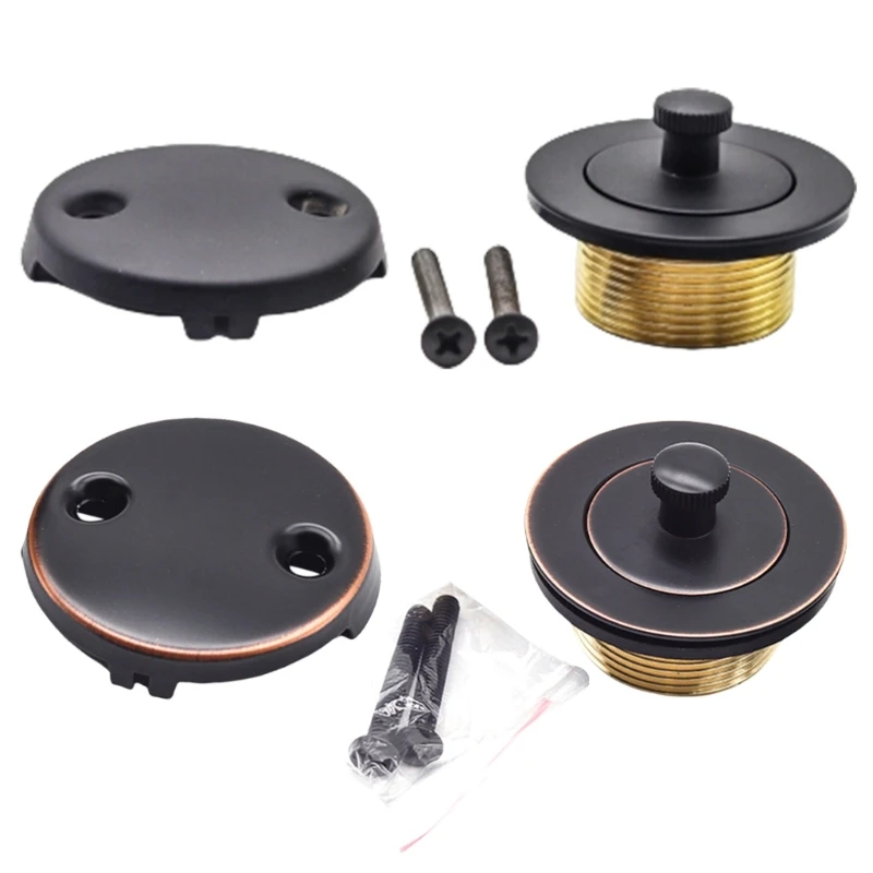 Bathtub Drain Assembly Bathtub Tub Drain Conversion Kits Tub Drain Stopper with Two Hole Overflow Faceplate Enduring