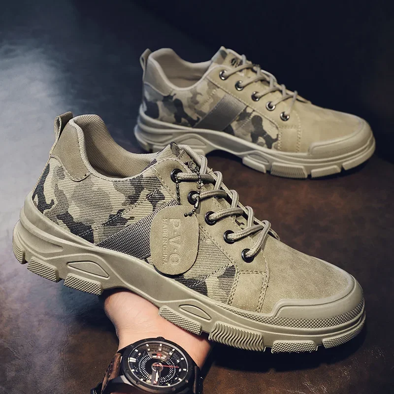 Camouflage sneaker Shoes for Men Canvas Casual Sneakers High Quality Men Shoes Outdoor Platform Desert Man Ankle Bota Masculina