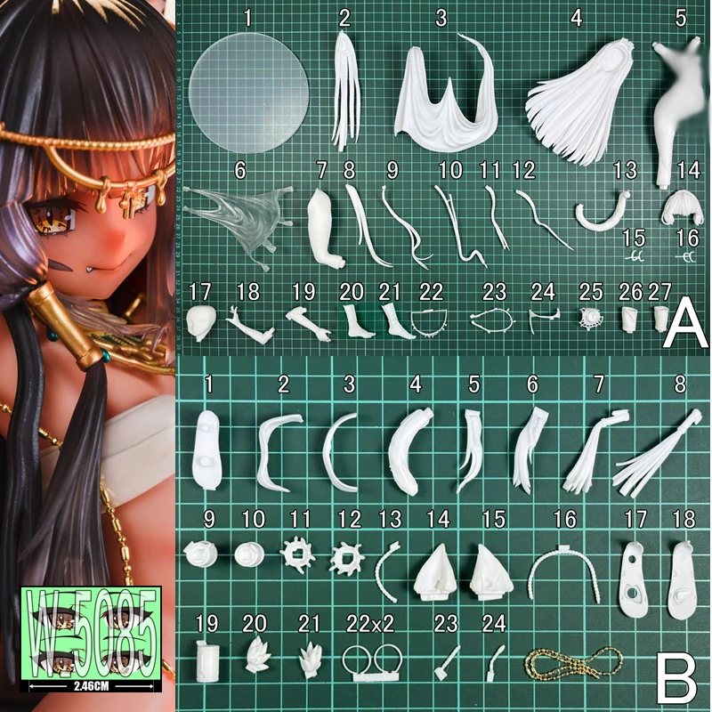 (In Stock) (W_5085) 1/6 Original Character Bastet the Goddess Unpainted Unassembled PVC Recast Garage Kit White Resin Model Kit