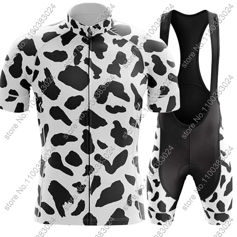 

2024 Cow Cycling Jersey Set Mens Cartoon Anime Clothing Road Bike Suit Mountain Bicycle Shirt Bib Shorts MTB Ropa Maillot