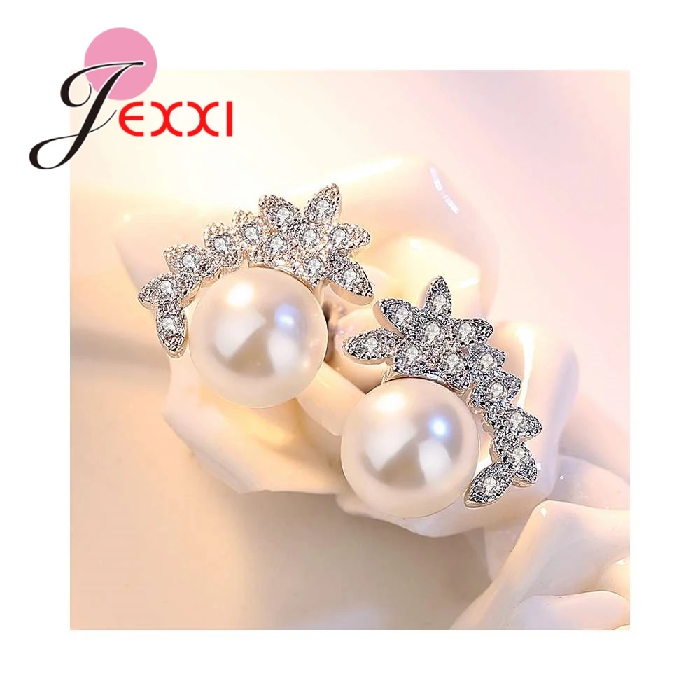 Stud Earrings Leaves Crown Modelling 925 Sterling Silver Color Punk Folk Dance Competition Beautiful Ornaments For Lady