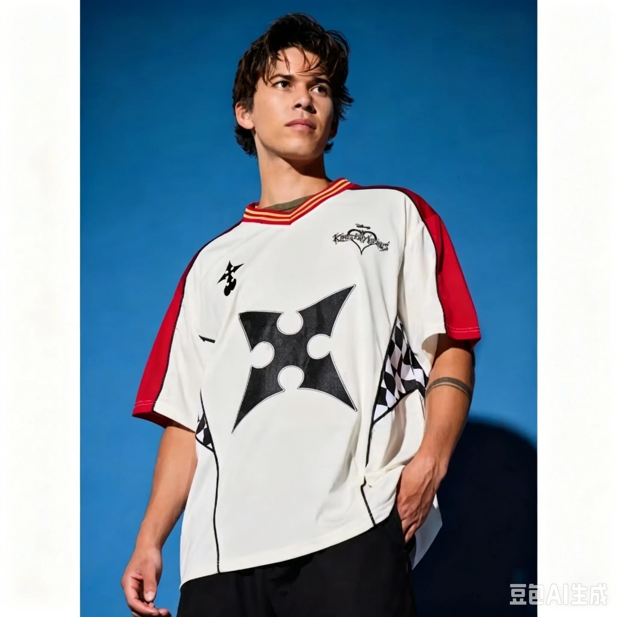 Familien-Partnerlook 2026 Kingdom Hearts No Man Symbol Schachbrett Fußballanzug Atmungsaktives Schnelltrocknendes Familien-Kurzarm-T-Shirt – Detail 4